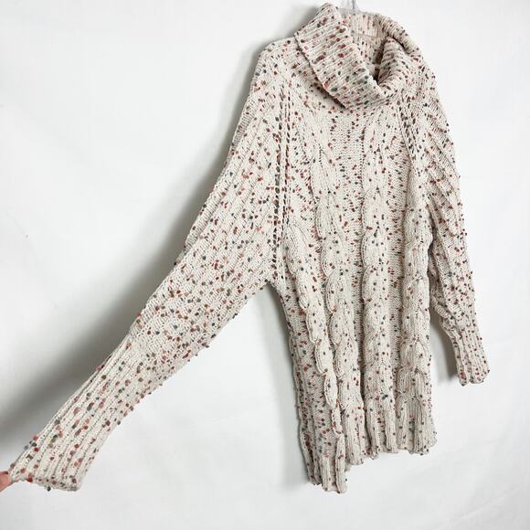 Moon & Madison Textured Speckled Turtleneck Chunky Sweater Size Small - Picture 4 of 10